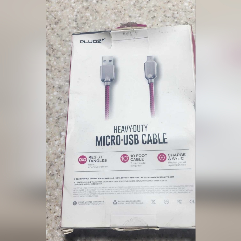Plugz+ heavy duty micro-usb cable